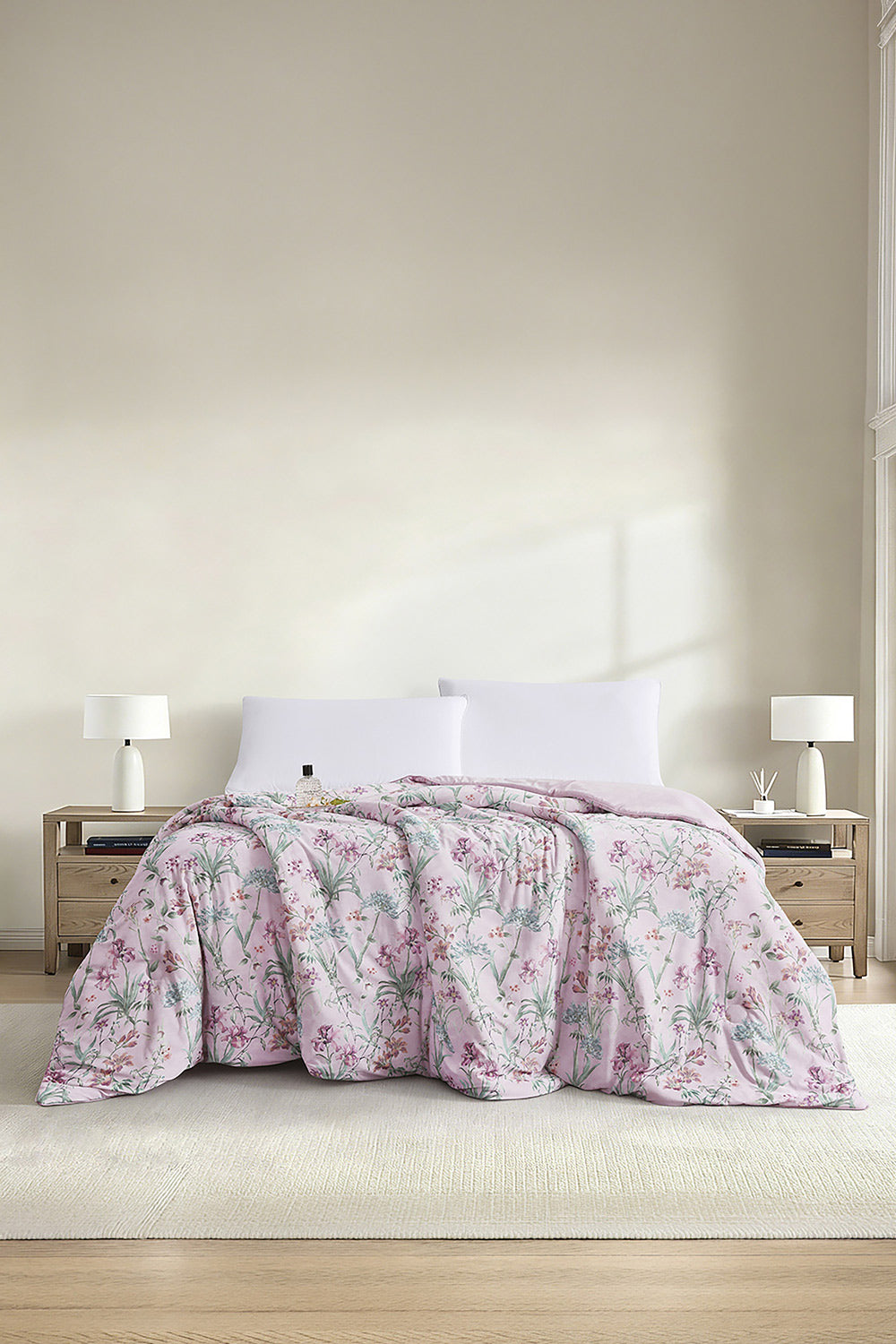 Cool Cloudy Rose Printed Cooling Blanket