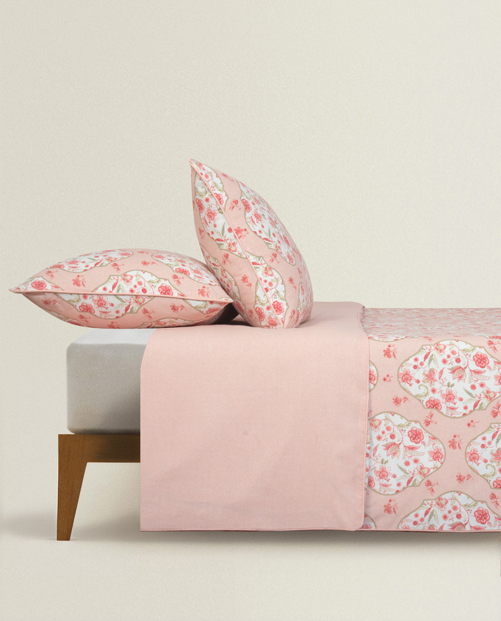Coral Pink Quilt Cover Set