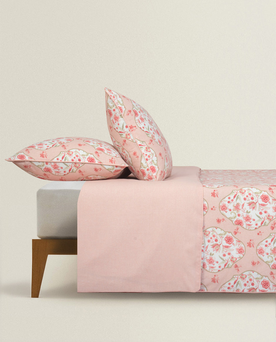 Coral Pink Quilt Cover Set