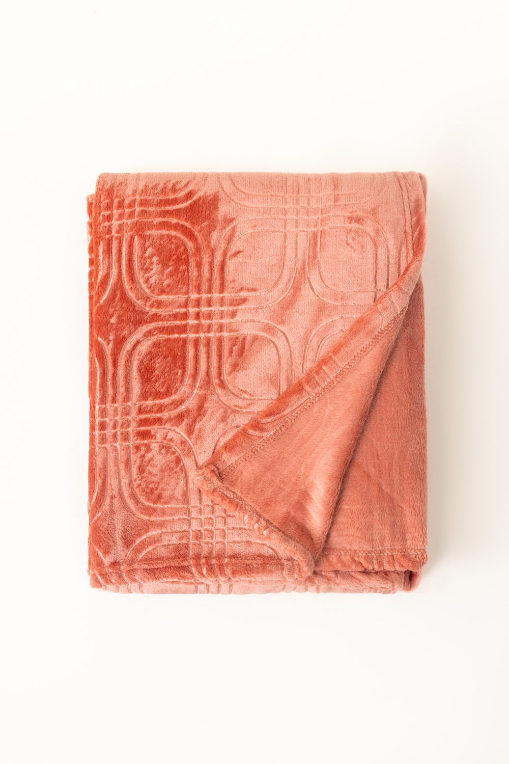 Coral Single Ply Fleece Throw