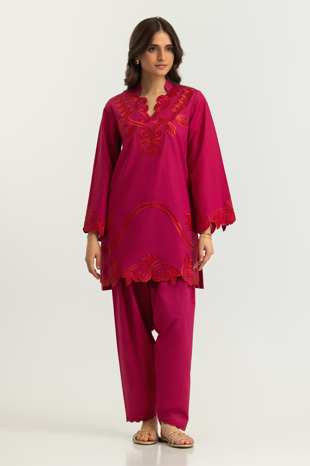 Cotton Bana Dora Embroidered Co-Ord Set