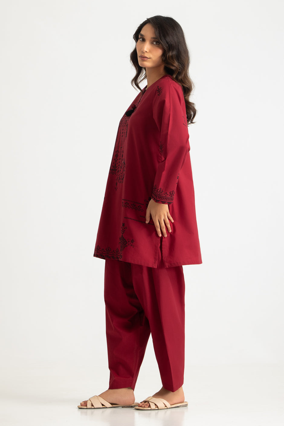 Cotton Bana Dora Embroidered Co-Ord Set