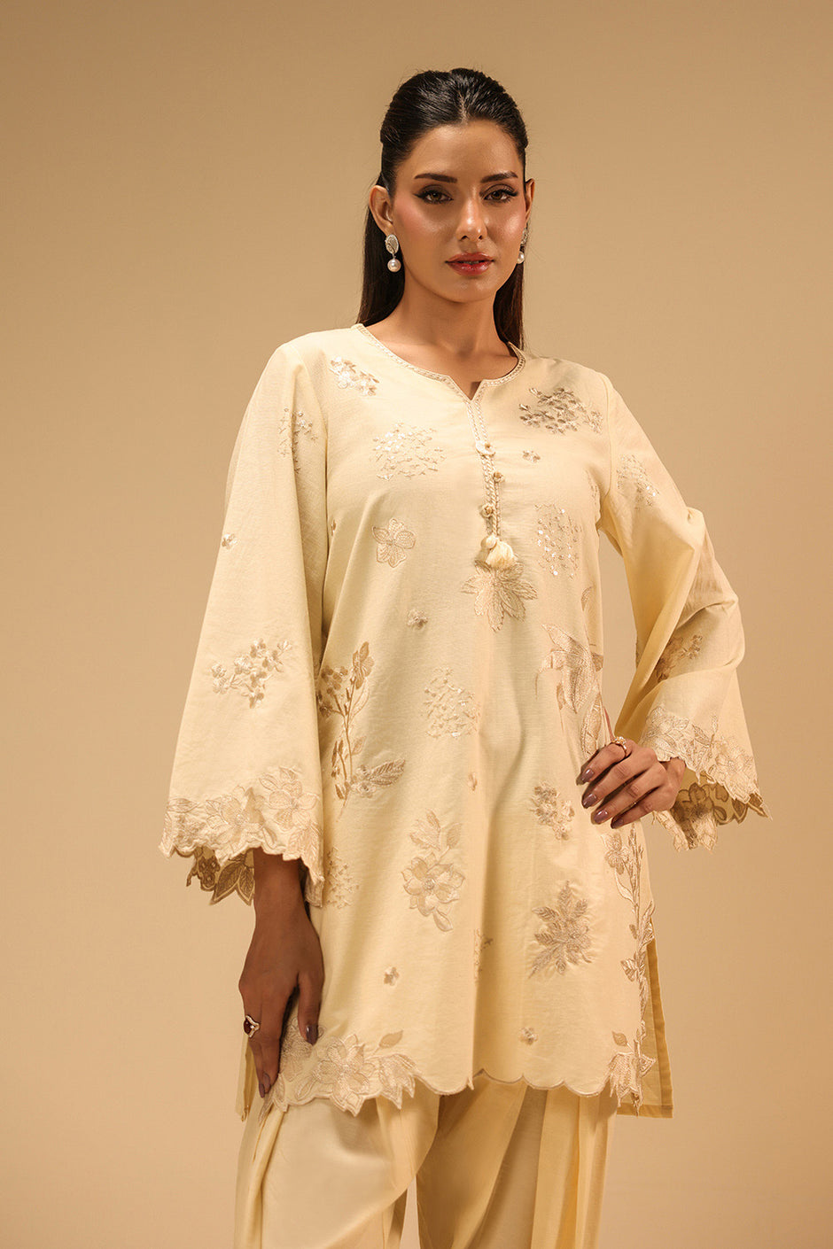 Cotton Bana Dora Embroidered Co-Ord Set