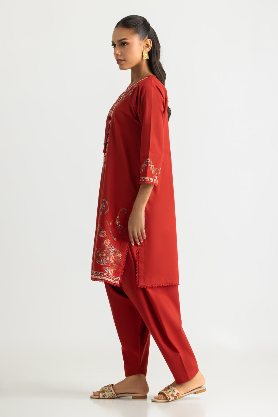 Cotton Bana Dora Embroidered Co-Ord Set