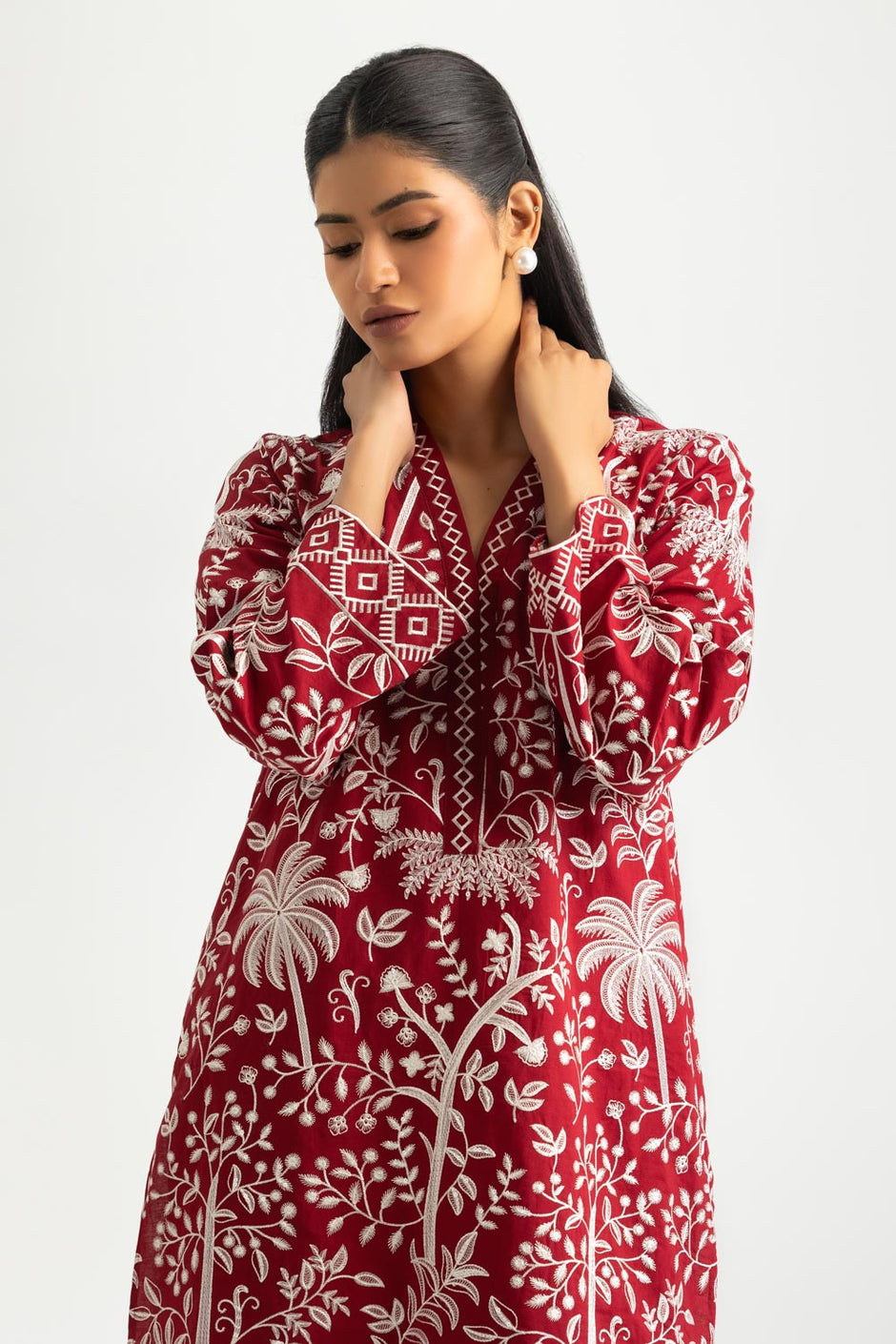 Cotton Bana Dora Embroidered Co-Ord Set
