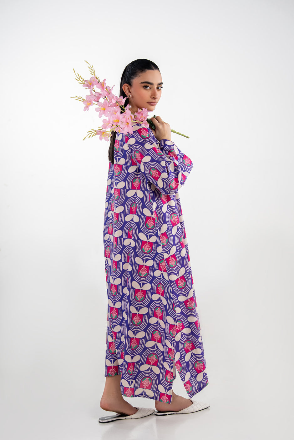 Cotton Bana Dora Printed Long Shirt