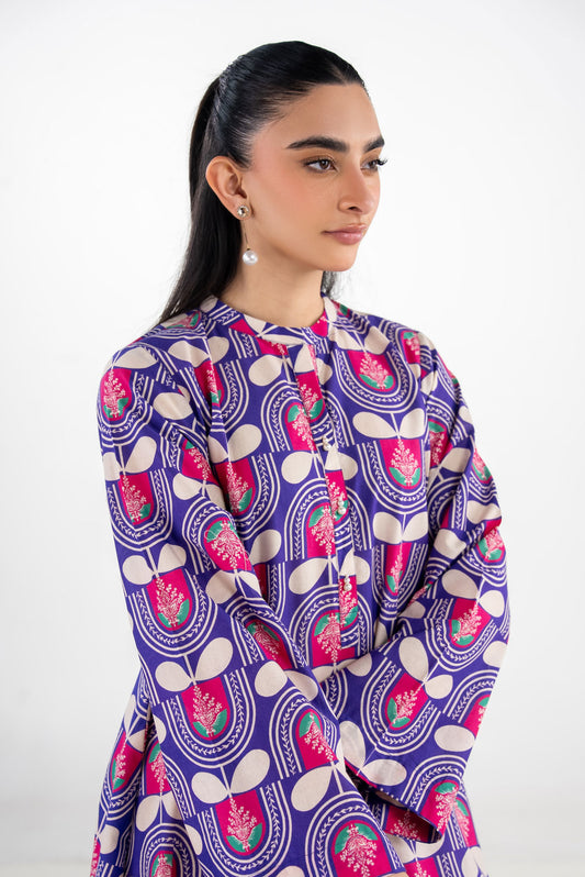 Cotton Bana Dora Printed Long Shirt IPS-77156