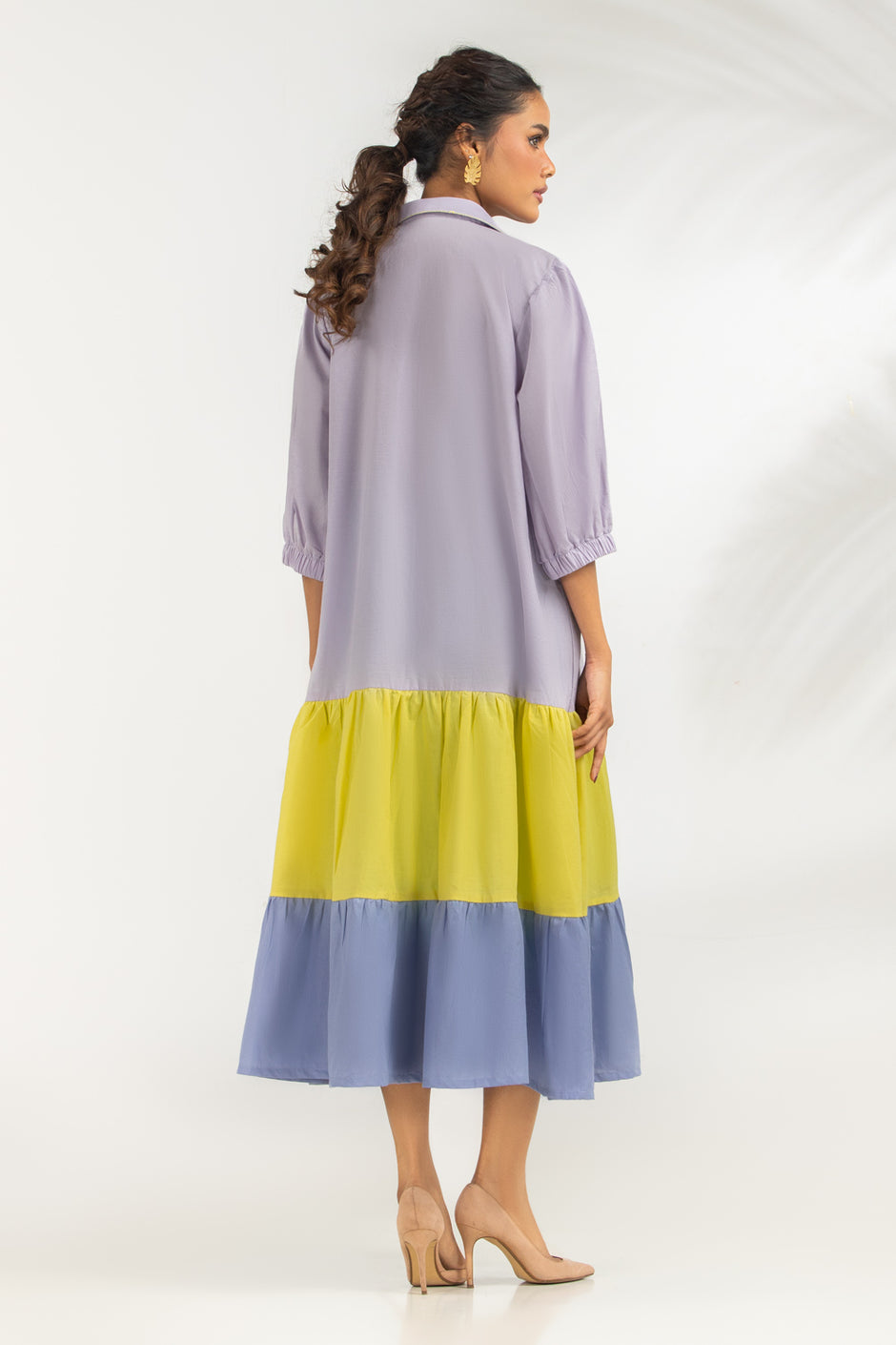 Cotton Bana dora Color Block Dyed Dress
