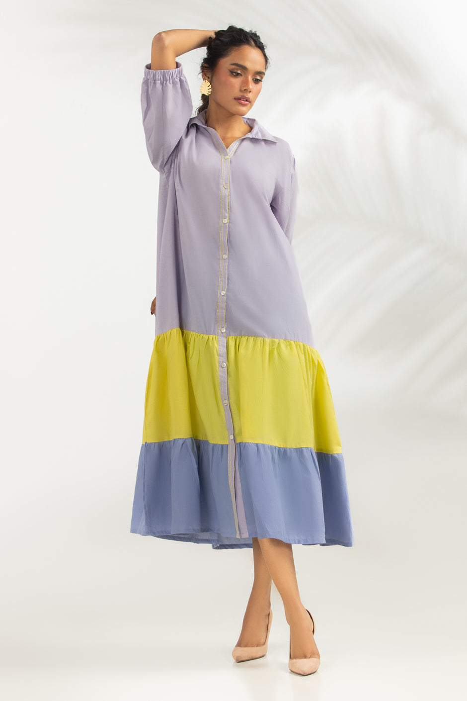 Cotton Bana dora Color Block Dyed Dress