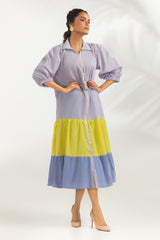 Cotton Bana dora Color Block Dyed Dress IPS-77277