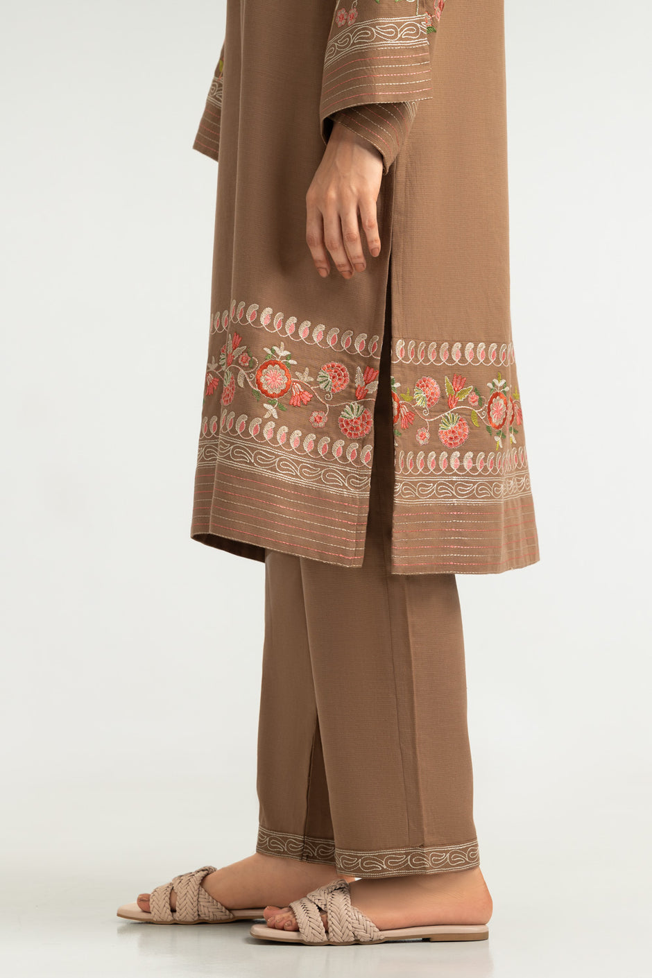 Cotton Dobby Embroidered Co-Ord Set