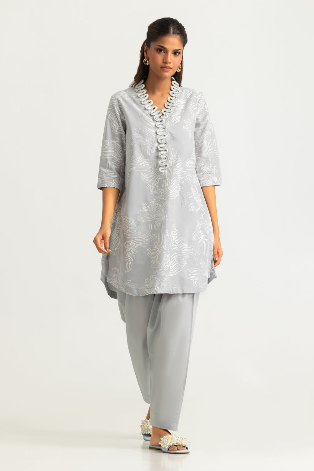 Cotton Embroidered Co-Ord Set