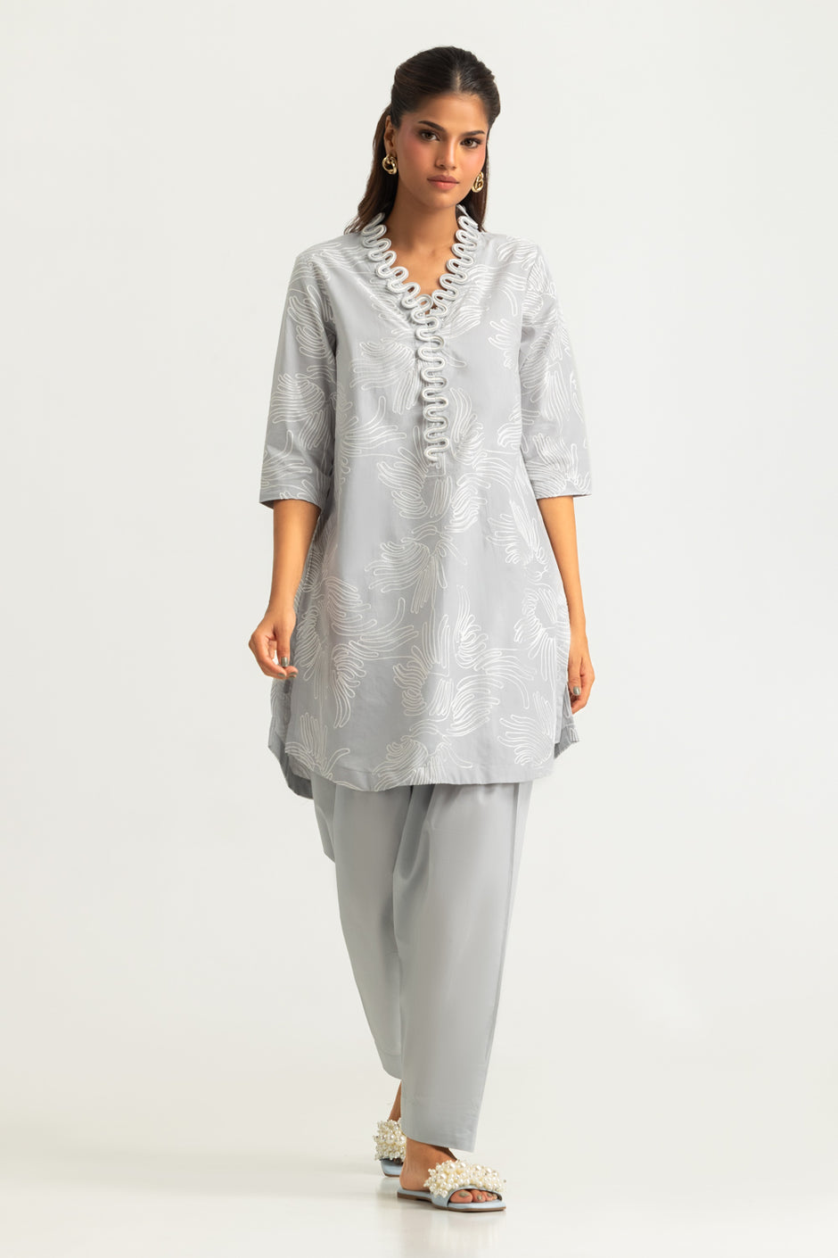 Cotton Embroidered Co-Ord Set