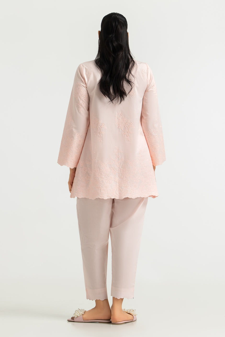 Cotton Embroidered Shirt And Dyed Trouser