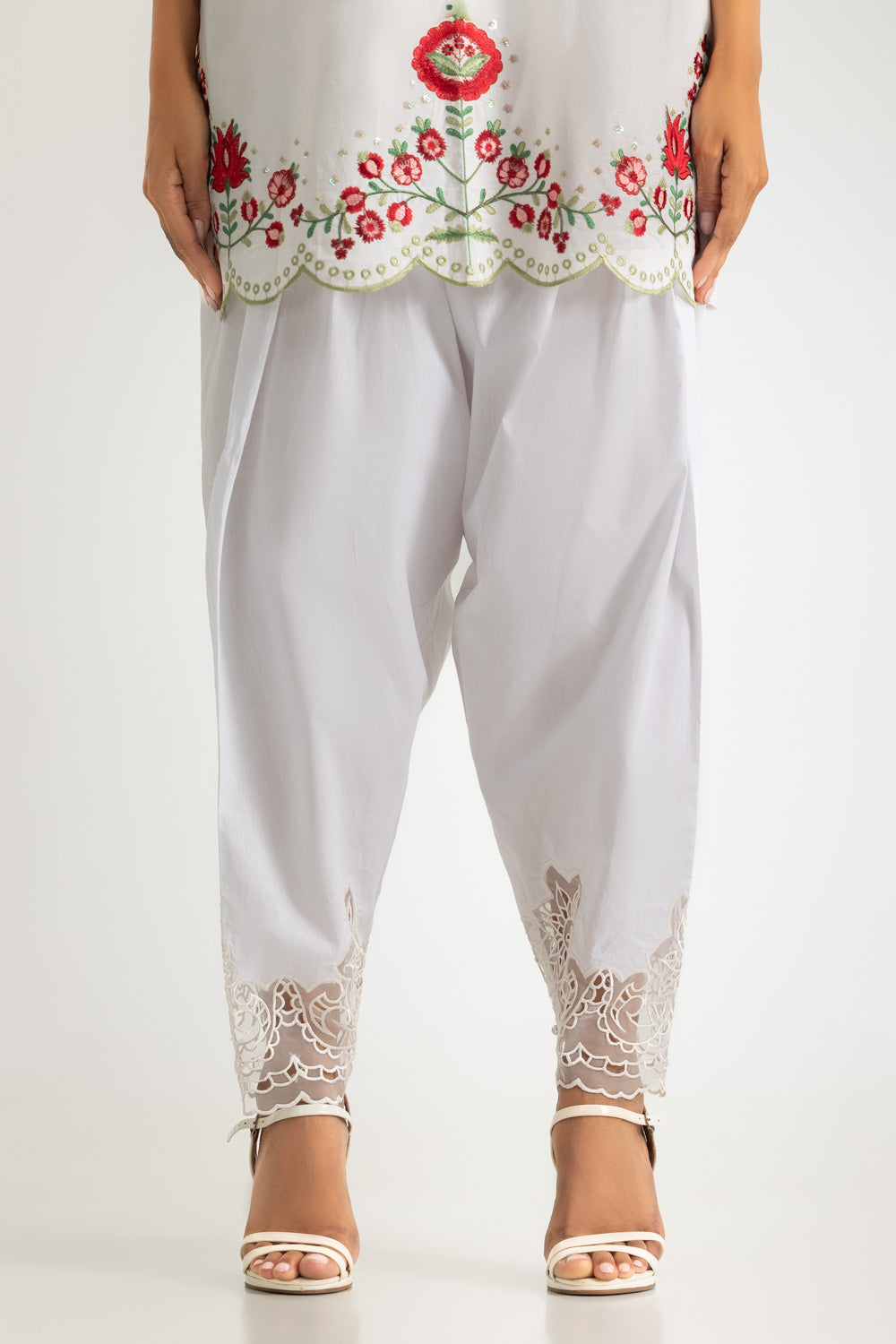 Cotton Embroidered Trouser