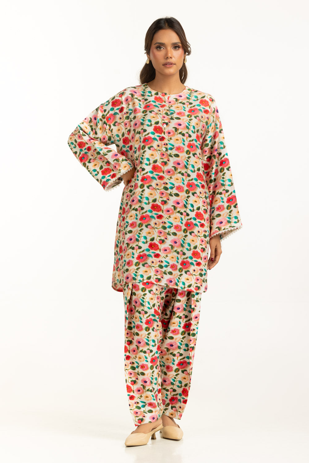 Cotton Nylon Printed Co-Ord Set IPST-55174