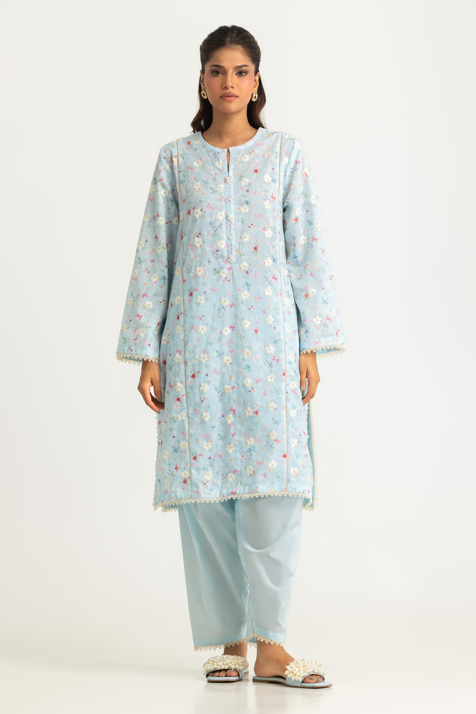 Cotton Printed Co-Ord Set With Embroidered