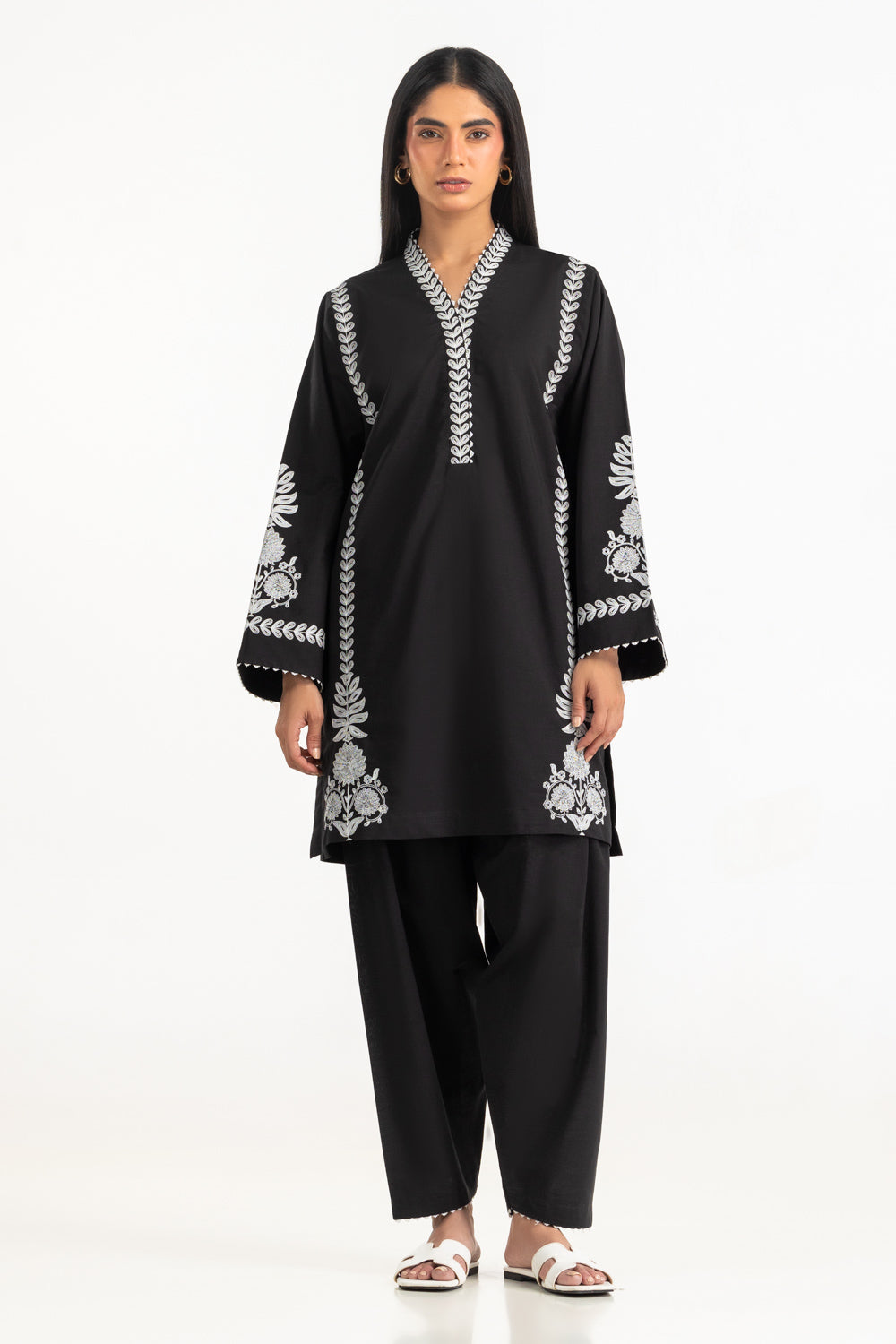 Cotton Slub Embroidered Co-Ord Set IPST-77230