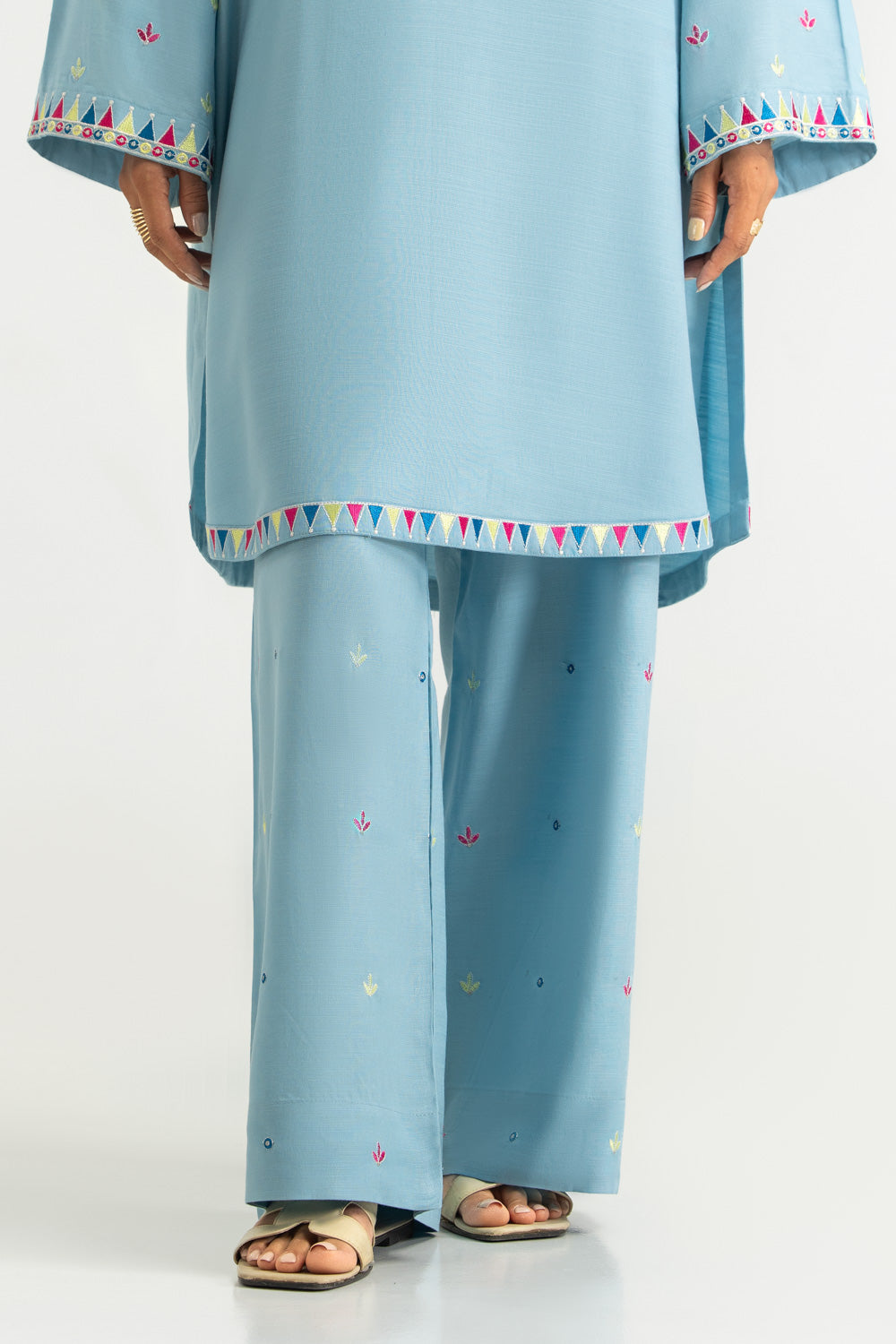 Cotton Viscose Embroidered Co-Ord Set