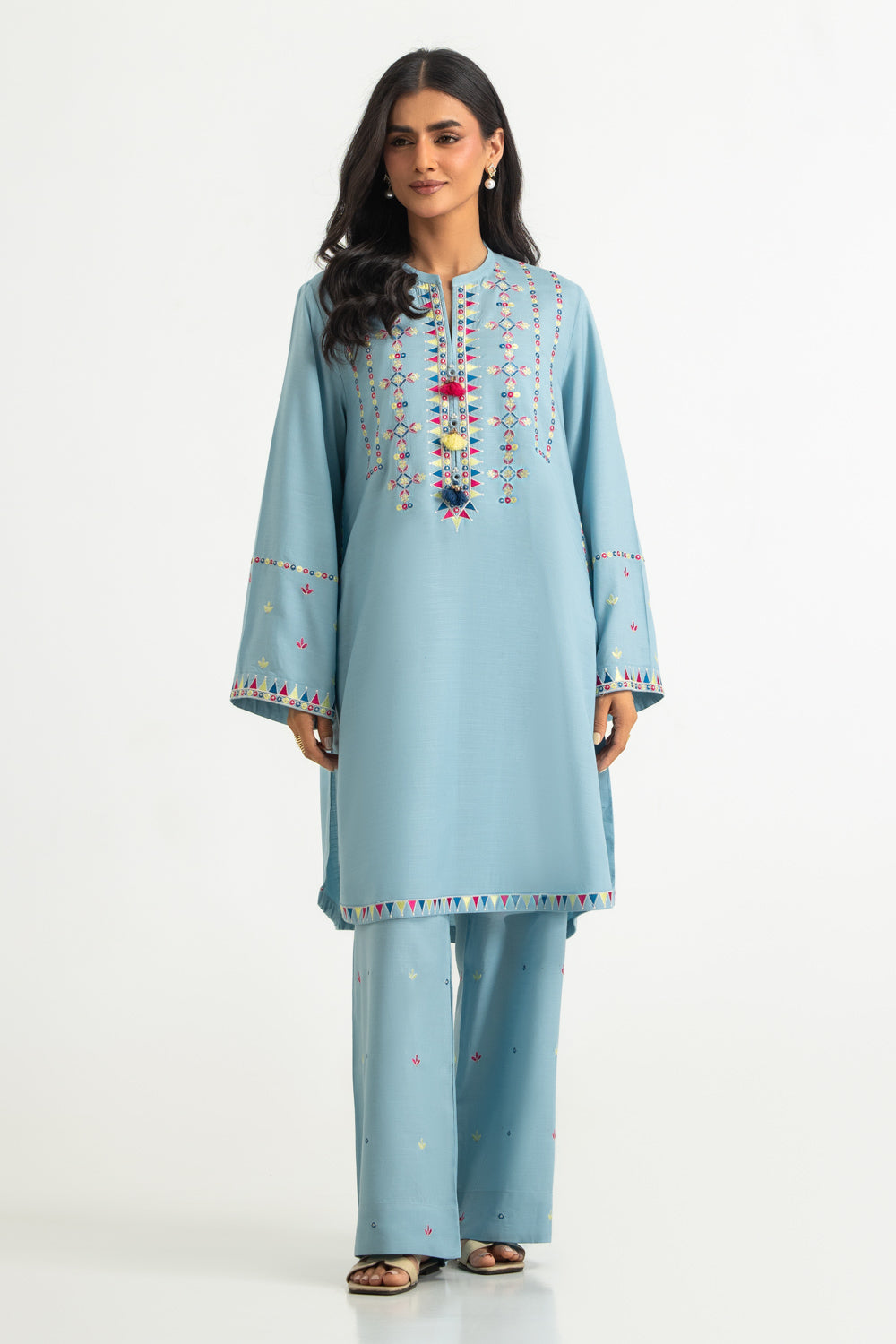 Cotton Viscose Embroidered Co-Ord Set