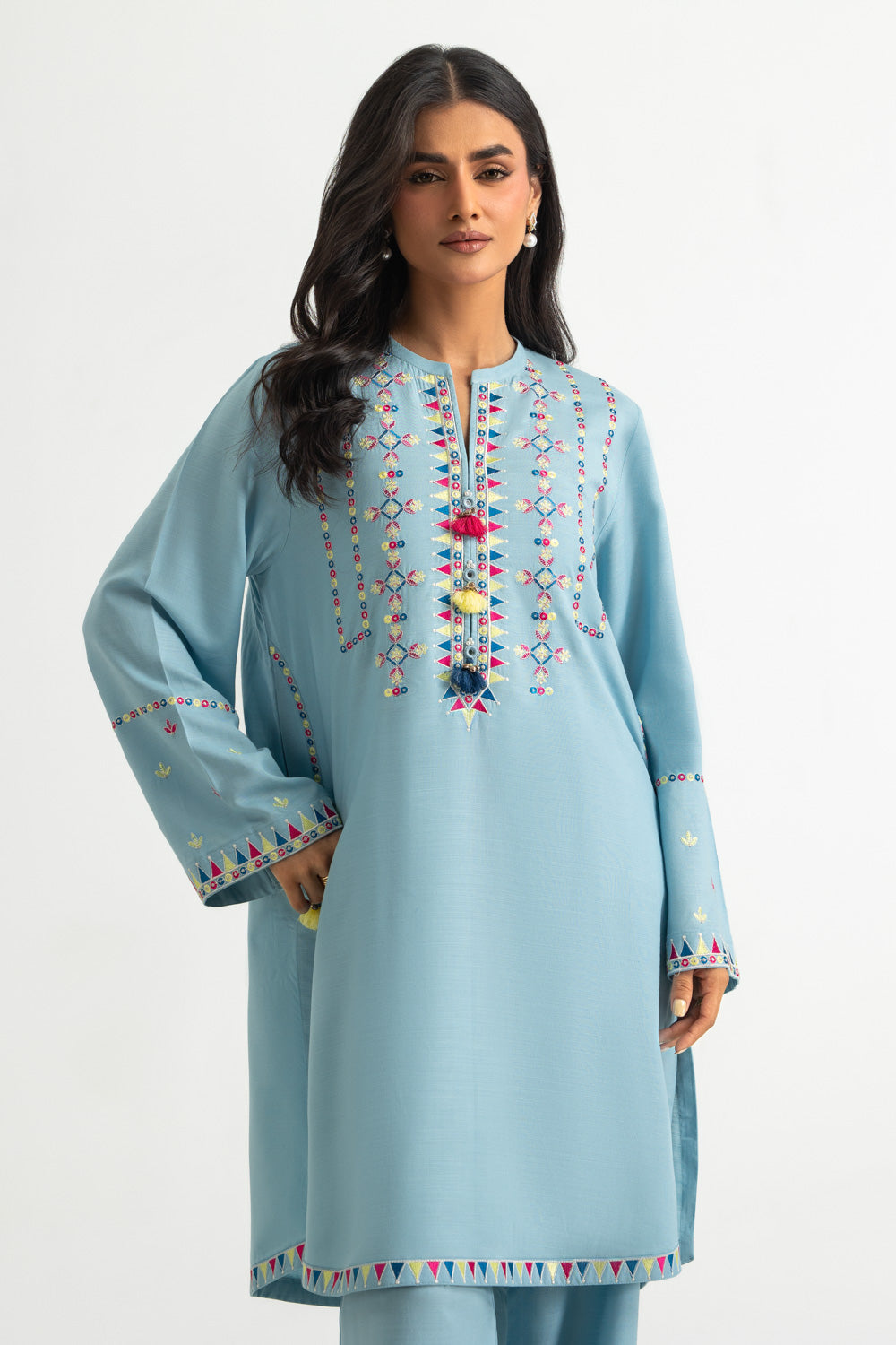 Cotton Viscose Embroidered Co-Ord Set