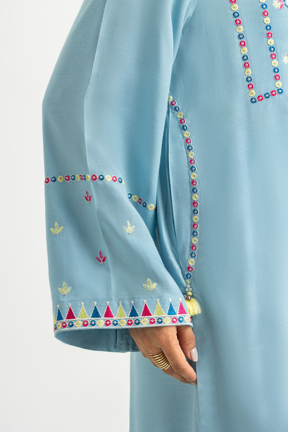 Cotton Viscose Embroidered Co-Ord Set