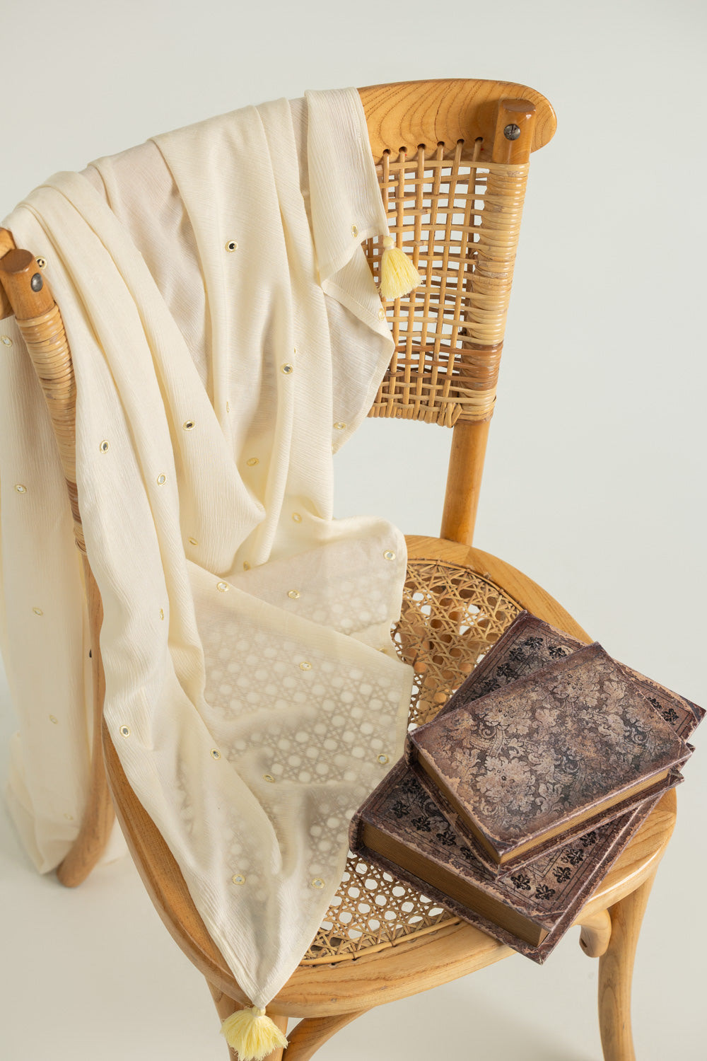 Cotton Viscose Embroidered Scarf