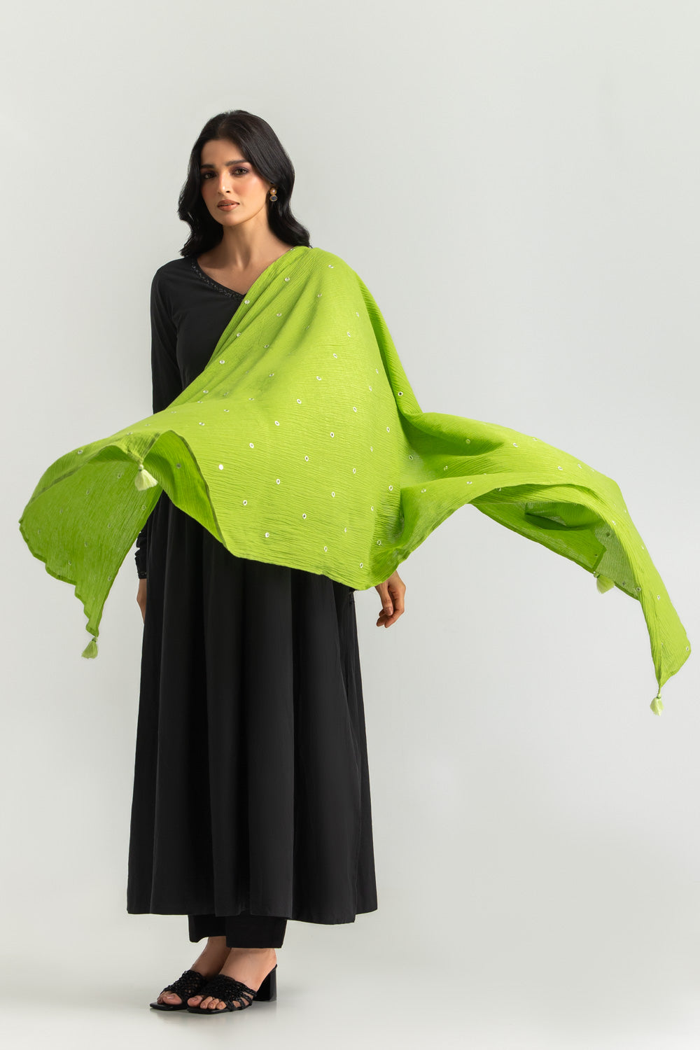 Cotton Viscose Embroidered Scarf
