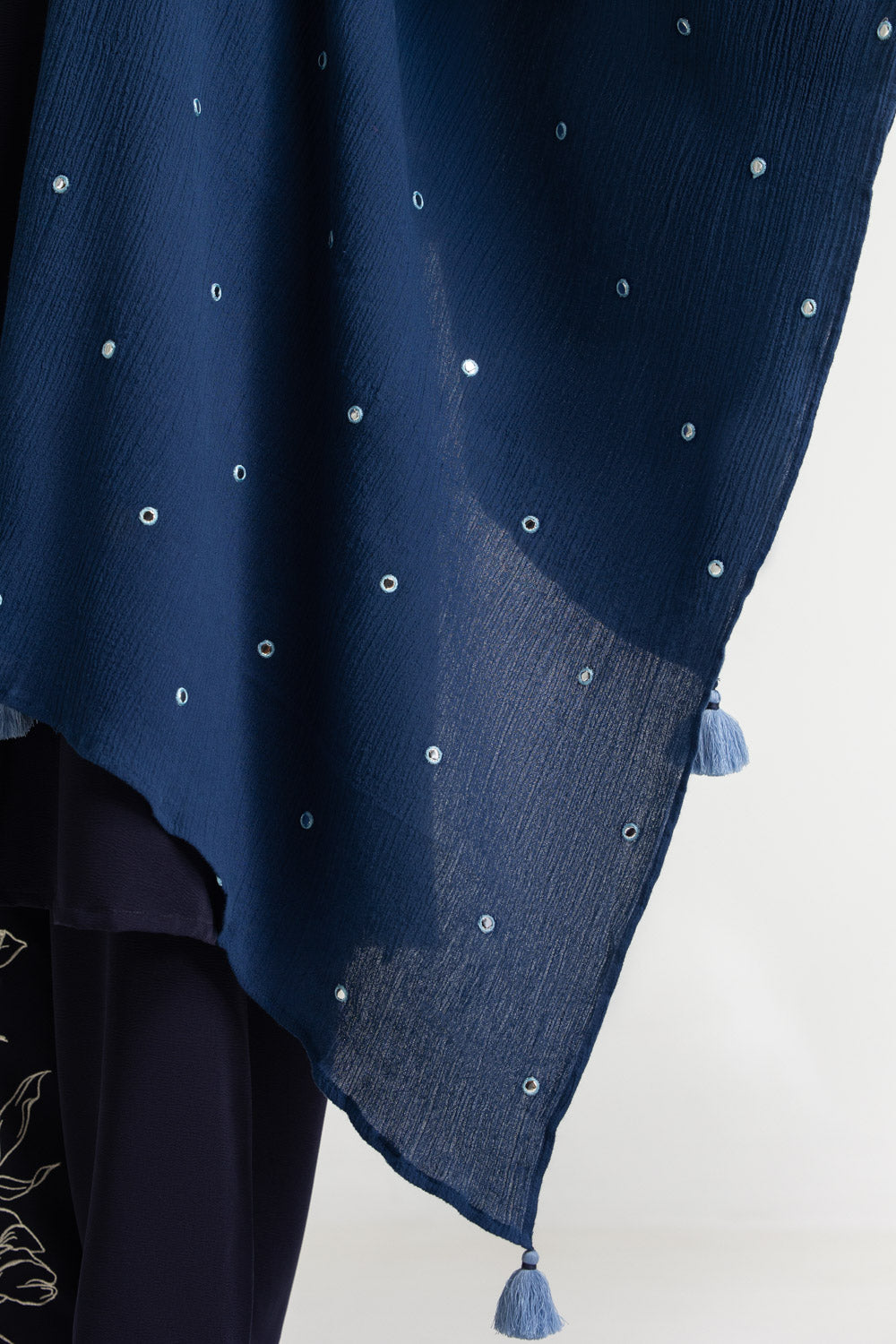 Cotton Viscose Embroidered Scarf