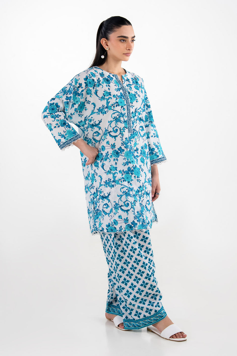 Cotton Viscose Slub Printed Co-Ord Set