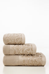 Cream Jacquard Dyed Towel