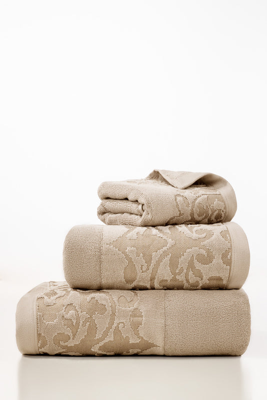 Cream Jacquard Dyed Towel