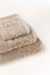 Cream Jacquard Dyed Towel