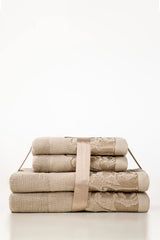 Cream Jacquard 4pcs Towel Set