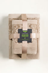 Cream Jacquard 4pcs Towel Set