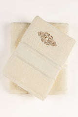 Cream Embroidered Towel