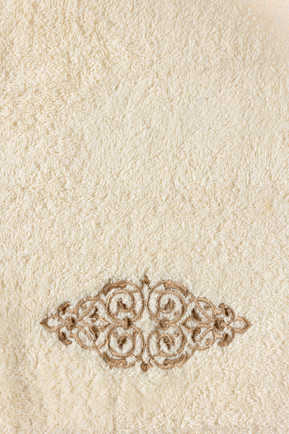 Cream Embroidered Towel