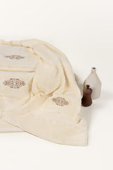 Cream Embroidered Towel