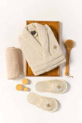 Cream Velour Bathrobe 25W