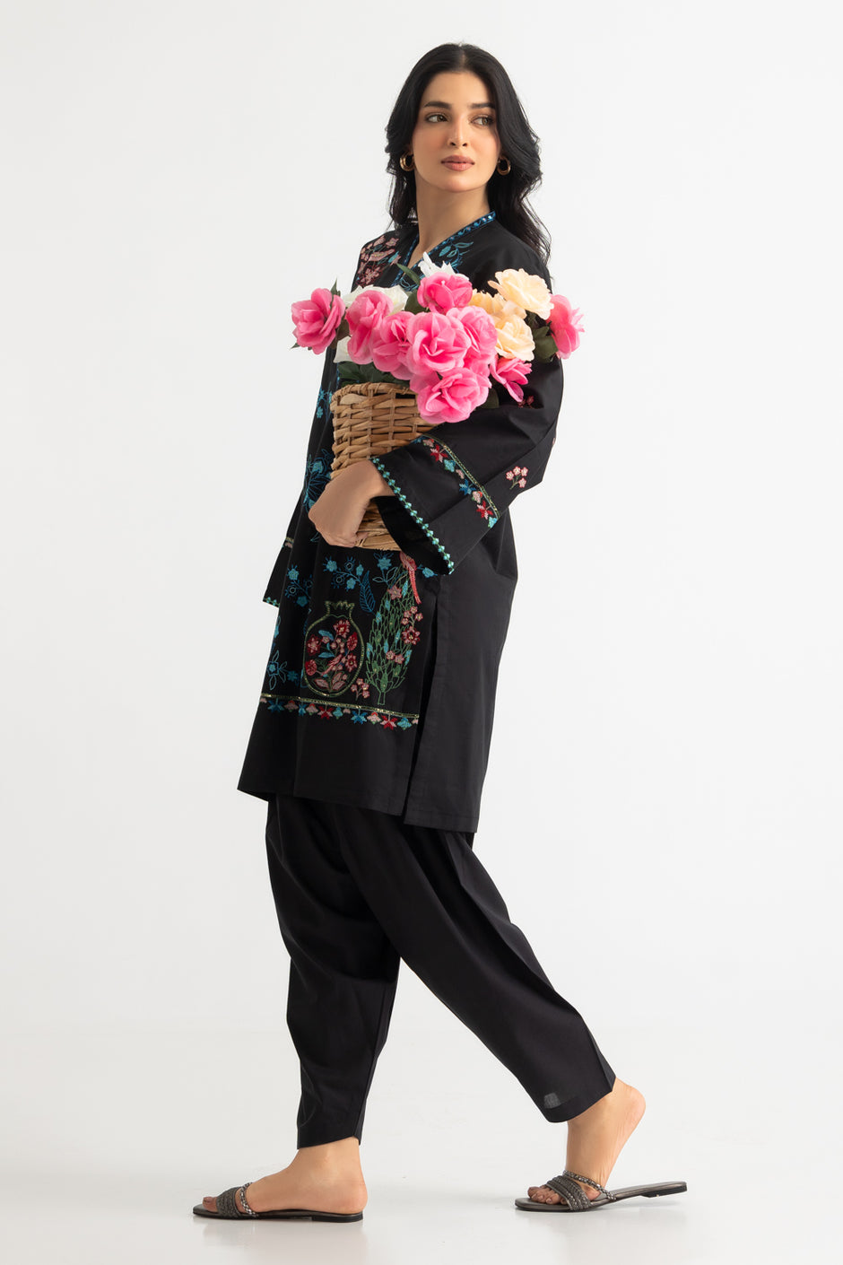 Cross Hatch Embroidered Shirt And Cambric Trouser