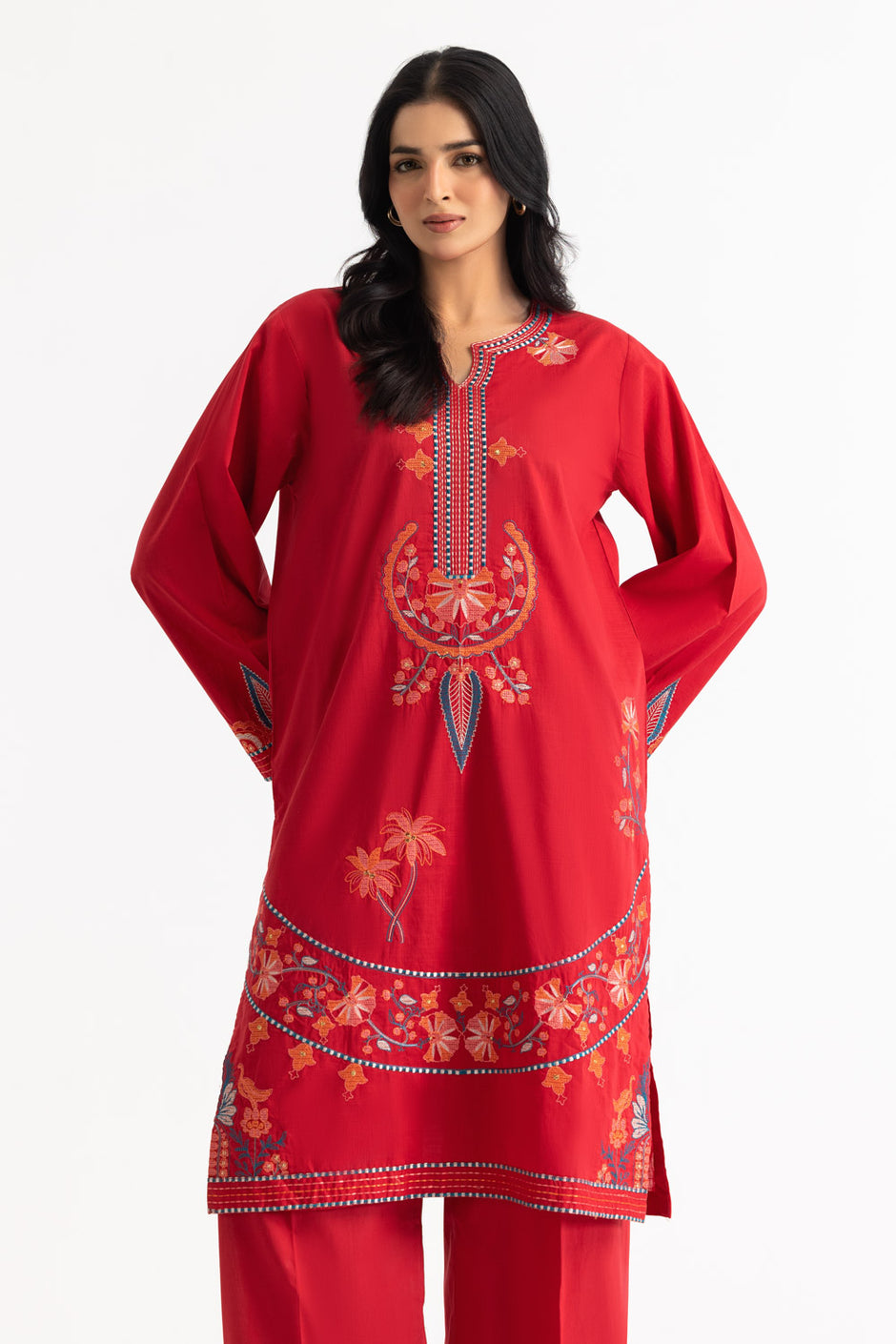Cross Hatch Embroidered Shirt And Cambric Trouser
