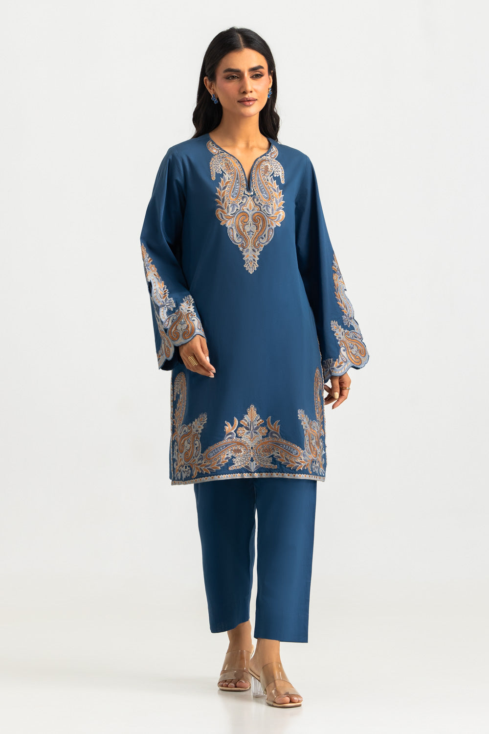 Cross Hatch Embroidered Shirt And Trouser