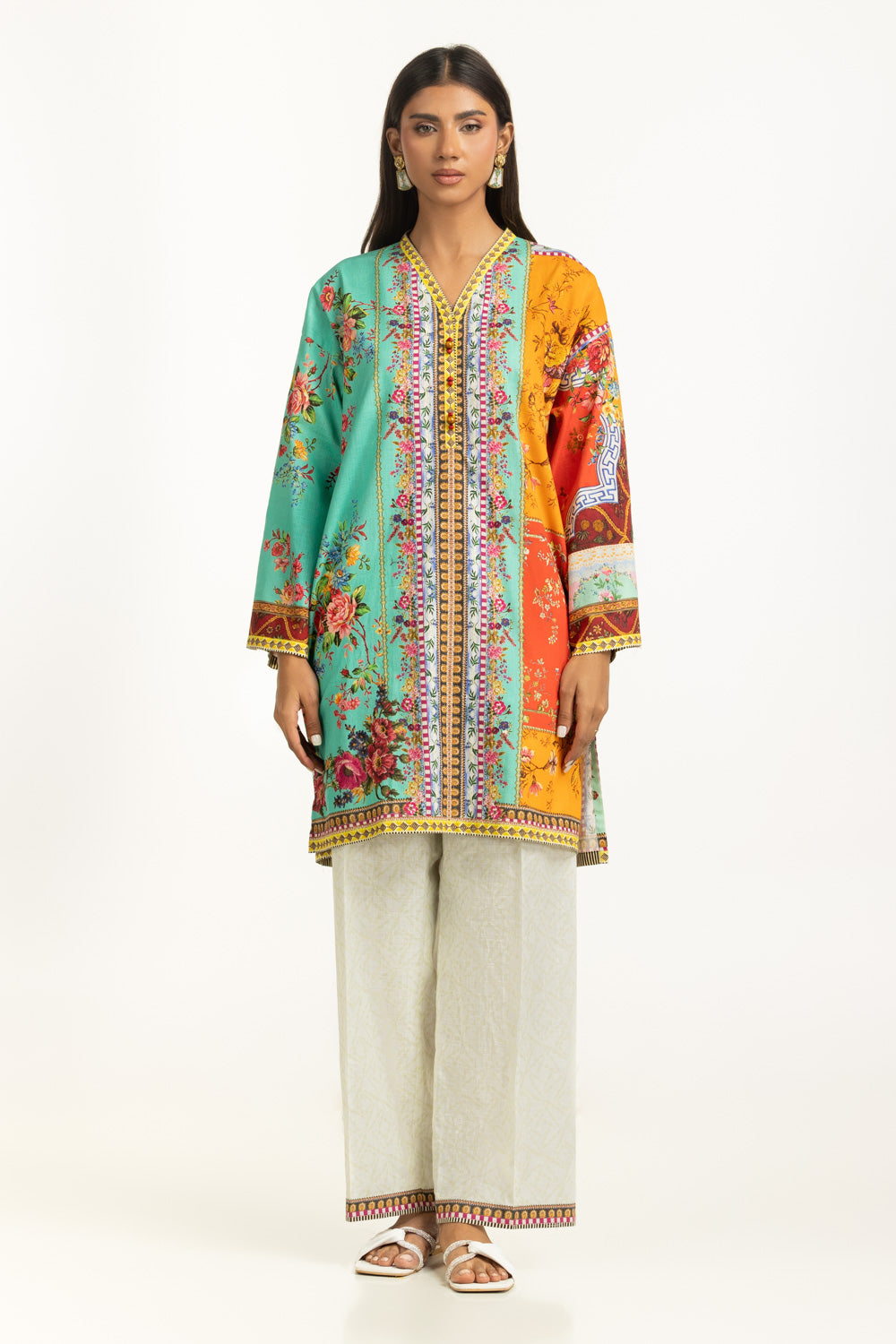 Cross Slub Printed Co-Ord Set IPST-55014