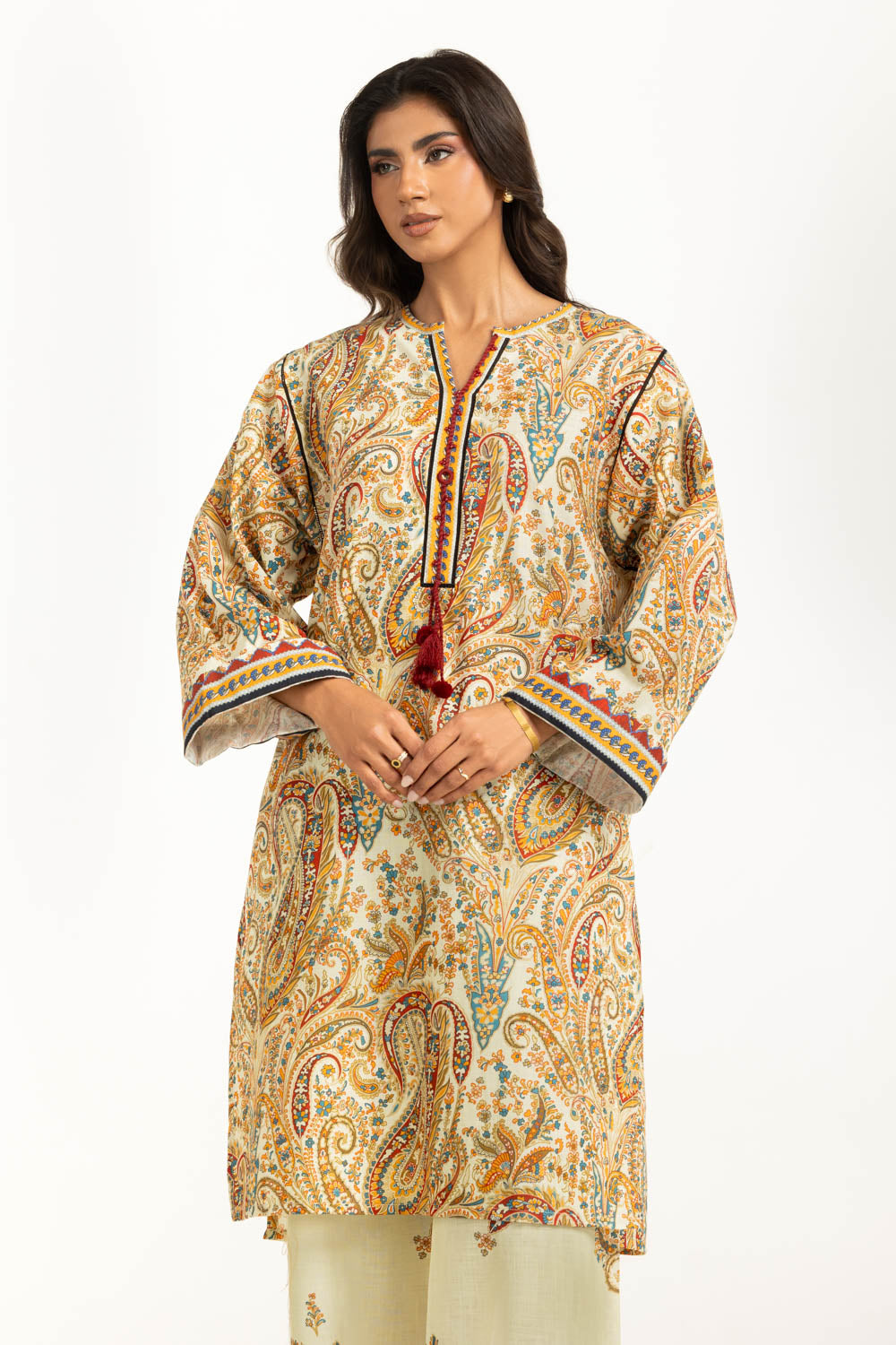Cross Slub Printed Co-Ord Set IPST-55017