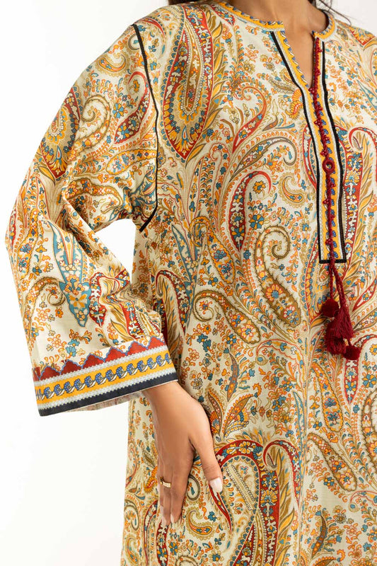 Cross Slub Printed Co-Ord Set IPST-55017