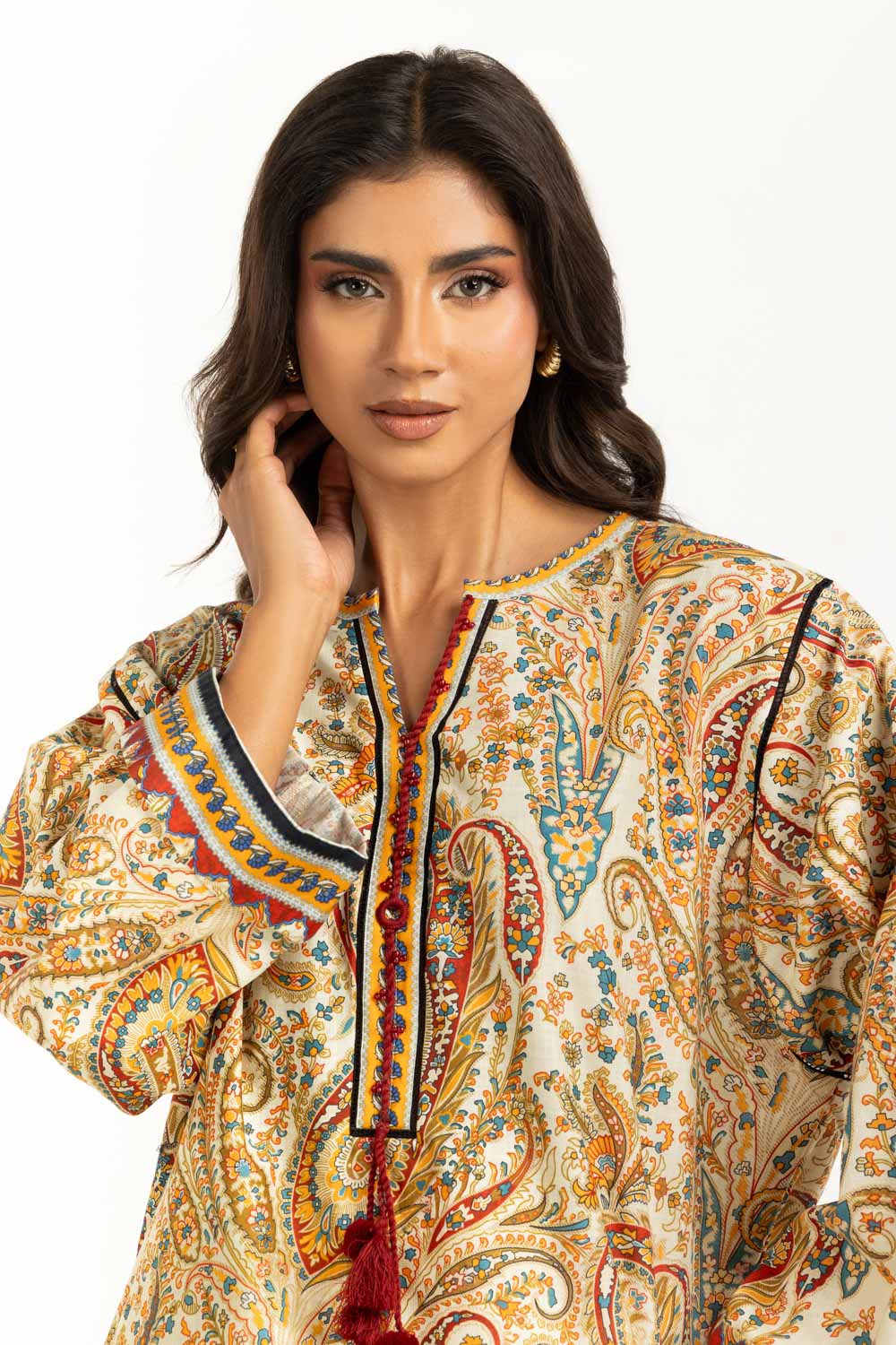 Cross Slub Printed Co-Ord Set IPST-55017