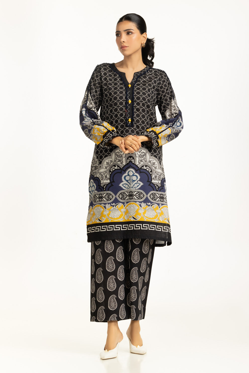 Cross Slub Printed Co-Ord Set IPST-55032