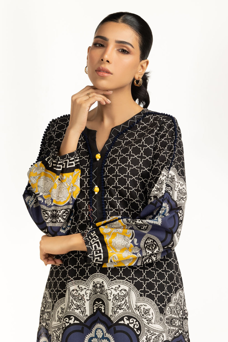 Cross Slub Printed Co-Ord Set
