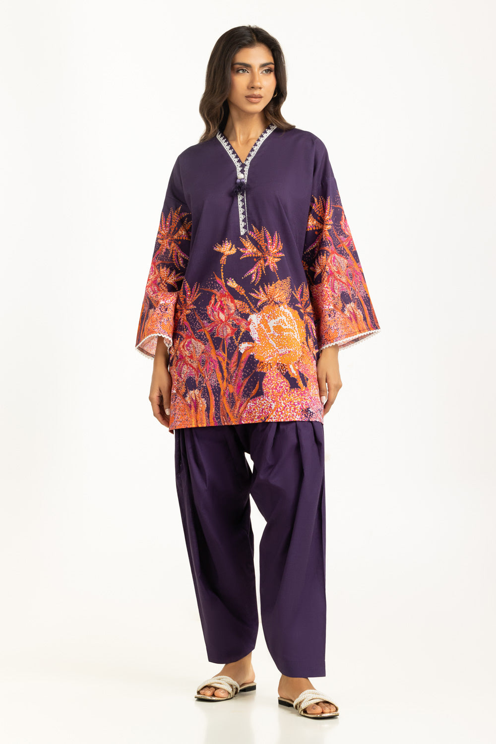 Cross Slub Printed Co-Ord Set IPST-55033