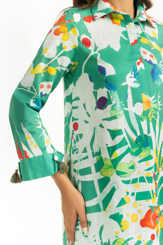 Cross Slub Printed Co-Ord Set IPST-55034